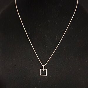 925 Silver Square Pendant Necklace